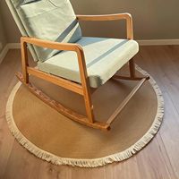 Usine ODM OEM Jute Design Rustique Rond Coton Tressé Tapis Romantique Diamètre 4 Fts Corde de Coton Tissé Tapis pour Chambre à Coucher