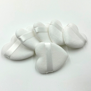 Heart Shape Foundation Sponge <b>Super</b> Soft Cotton Face Makeup Puff Private Label Custom Logo - Product Image 4