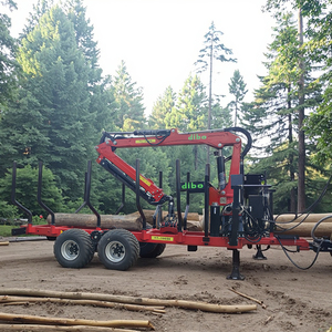 Certifiée UE CE machine d'exploitation forestière tirer derrière grume <span class=keywords><strong>transporteur</strong></span> expédition chargeur remorque à bois monté grappin pour tracteur - Product Image 1
