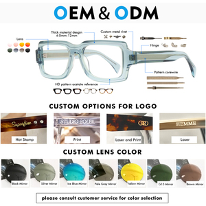 New Arrival unisex vuông thời trang Acetate kính quang học khung cao sang trọng hợp thời trang unisex vuông kính quang học biểu tượng tùy chỉnh - Product Image 2