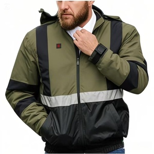 AQTQ Soft Shell Heating <strong>Jackets</strong> Clothing Outwear Work <strong>Safety</strong> Heater Men Coats Waterproof Insulated Heated Hi Vis <strong>Jacket</strong> - Product Image 4