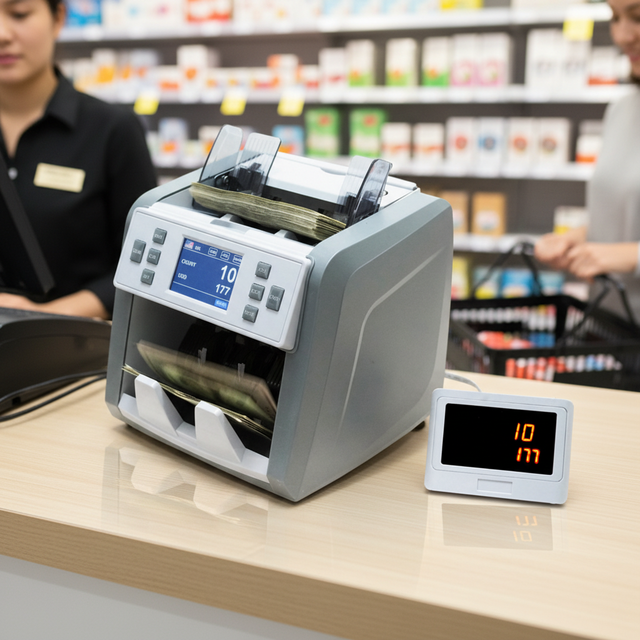 Fully Automatic Business Grade Mini Bill Counter with Auto Currency Recognition & High-Speed Counting