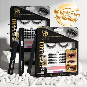 Extensions de <span class=keywords><strong>cils</strong></span> DIY en grappes Manga à pointe conique, symétriques S-Spike, effet wispy, douceur vison, 12 rangées, avec logo personnalisé et fabrication artisanale - Product Image 1