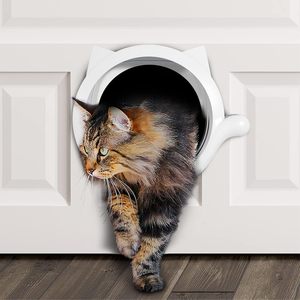 4 vías <span class=keywords><strong>de</strong></span> bloqueo Recuperación automática <span class=keywords><strong>Gatos</strong></span> Gatito <span class=keywords><strong>Acceso</strong></span> a la puerta con solapa <span class=keywords><strong>para</strong></span> <span class=keywords><strong>puertas</strong></span> interiores y exteriores - Product Image 2