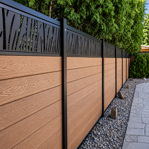 wpc-zaun im freien moderne co-extrusion kunststoff holz verbundwerkstoff privatsphäre haus zaunplatten brett für garten - Product Image 3