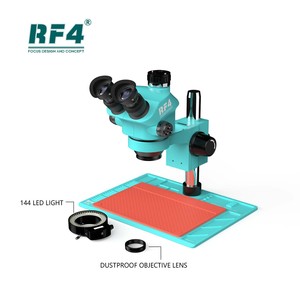 RF4 RF7050-PO4 Stereo Trinocular <strong>Microscope</strong> 7-50X Continuous Zoom with 144 LED Light Multifunctional Aluminum Alloy Repair Base - Product Image 2