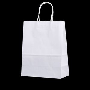 Sac en papier kraft rectangulaire multicolore (blanc, rose, rouge, vert, noir) de plusieurs tailles avec logo à vendre - Product Image 1