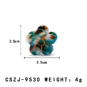 CANYUAN moda yaratıcı <span class=keywords><strong>2</strong></span>.5cm çiçek altın kazınmış asetat saç pençeleri sevimli Mini pençe klipler özel toptan - Product Image 2