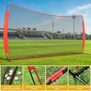 Nhà Máy 12ft x 9ft bóng chày chuyên nghiệp và bóng mềm <span class=keywords><strong>Net</strong></span>, tùy chỉnh thêu lưới <span class=keywords><strong>Net</strong></span> - Product Image 2