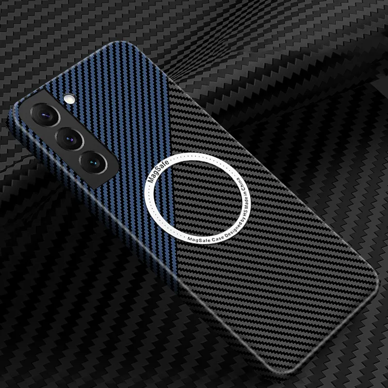 Ultra-thin Carbon Fiber Case For Samsung Galaxy S23 Plus Ultra 5G Magnetic Magnetic Wireless Charging Cover Case Bag Coque