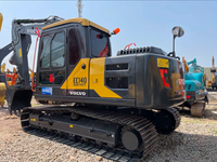 Excavadora Hidráulica Usada Volvo EC140 de 14 Toneladas con Motor Volvo Original de Suecia, Bajo Número de Horas, Certificación CE y EPA para Construcción Urbana