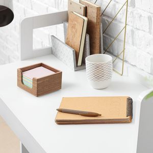 Support de notes autocollantes en bois de 3 pouces, distributeur de notes post-it, organisateur de blocs-notes adhésifs pour fournitures de bureau - Product Image 2