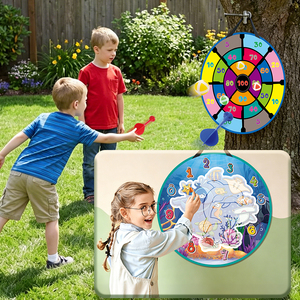 Children Double-sided Dartboard Indoor Fun Party Play Game Sticky <strong>Balls</strong> With Doodle <strong>Drawing</strong> Mat Side for Kids - Product Image 1