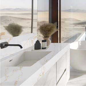 מחיר סיטונאי זהב מווריד חביות אבן קוצים לוחות אבן עיצוב אופנה שיש קוורץ קיר לוחות מטבח - Product Image 5