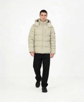 Blousons matelassés pour hommes avec manches amovibles, col montant, fermeture éclair, enduits et teints unis pour l'hiver