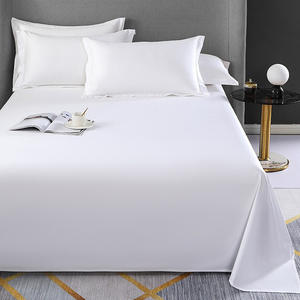 Collection d'hôtels modernes cinq étoiles draps <span class=keywords><strong>de</strong></span> lit Queen Size blanc pur <span class=keywords><strong>parure</strong></span> <span class=keywords><strong>de</strong></span> lit en lin tissé en coton neige avec <span class=keywords><strong>drap</strong></span>-housse plat - Product Image 3
