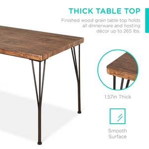 5 pièces <span class=keywords><strong>en</strong></span> métal et <span class=keywords><strong>bois</strong></span> intérieur moderne <span class=keywords><strong>cuisine</strong></span> industrielle Table à manger ensemble pour <span class=keywords><strong>cuisine</strong></span> salle à manger <span class=keywords><strong>Dinette</strong></span> petit déjeuner Nook 4 chaises - Product Image 2