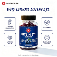 GABE HEALTH Gummies pour les yeux à la Lutéine, Vitamine A, Zeaxanthine, Protection contre la lumière bleue, Soin des yeux, OEM, Marque privée, 60 unités