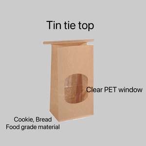 Sacs en papier kraft brun en gros avec fenêtre, sacs en papier kraft avec fermeture à languette, sacs pour biscuits, sacs pour café, sacs pour pop-corn - Product Image 5