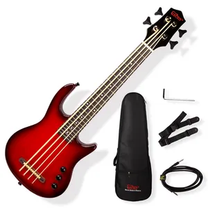Made in China Red Custom Günstige Bassgitarre 4-saitige akustische UBASS E-Bass