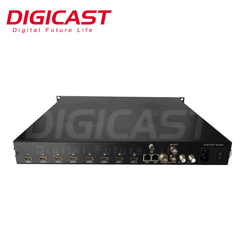 DMB-9581 DVB Numérique 8 Canaux H.264 HD ISDB T Modulateur D'encodeur Intégrant Codage Multiplexage encodeur modulateur dvbc