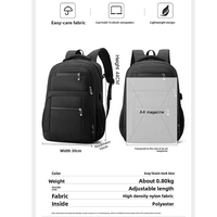 Sac à dos pour ordinateur portable de grande capacité 15,6 pouces pour hommes, bretelles réglables, nylon haute densité, tissu facile d'entretien, sac de voyage d'affaires