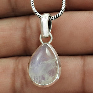 การรักษาพลังงานหินสีรุ้งธรรมชาติจี้พลอยมูนสโตน925จี้เงินสเตอร์ลิงจี้ของขวัญสำหรับผู้หญิง - Product Image 4