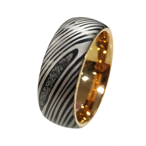 블랙 다마스커스 패턴 무거운 남성 텅스텐 링 레이저 새겨진 - Product Image 2