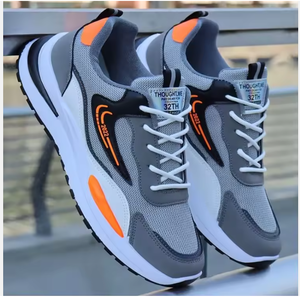 Zapatillas Deportivas Casuales Ligeras para Hombre, Versátiles, Transpirables, con Cordones, Diseño Blanco con Suela Suave - Product Image 1