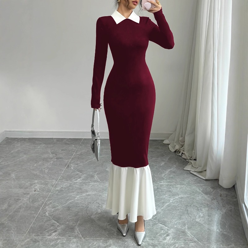 chinese dress ladies Sheath/Column Strapless Long Sleeves Party Dress Red Homecoming Dress Tight QH2498 US14 / Blue main image 1