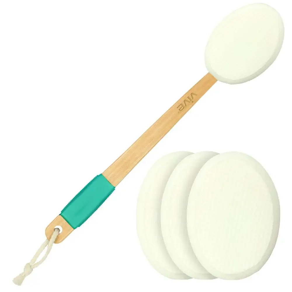 Back Lotion Applicator Long Reach Handle With Pad For Easy Self Application Of Shower Bath Body Wash Brush