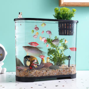Nuevo modelo de tanque de peces dorados, Acuario de escritorio, vidrio de imitación transparente para espacios pequeños medianos para el hogar, sala de estar - Product Image 2