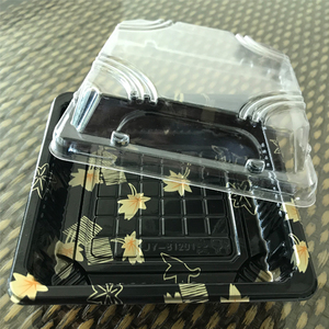 Boîtes d'emballage carrées en plastique jetables JY-81201 avec couvercle transparent, plateaux à tempura avec couvercles, boîtes alimentaires en plastique à <span class=keywords><strong>emporter</strong></span>, 400 ensembles - Product Image 2