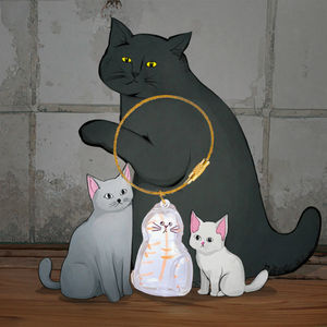 Venta caliente elegante gato transparente acrílico ornamento hecho a mano Almacenamiento de pelo relleno decoración para gatos y perros - Product Image 3