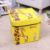 Taburete de almacenamiento de tela de dibujos animados para niños, organizador de juguetes multiusos, caja de almacenamiento de juguetes plegable para el hogar, contenedores con tapa