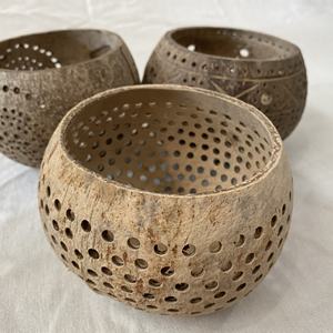 High Quality Eco - Friendly Unpolished <b>Coconut</b> Shell <b>Candle</b> Holder for Home Decor From Vietnam - Product Image 5