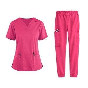 Women Scrub Set Two Piece V Neck Top And Pants With Double Pockets Moisture Wicking For Hospital Use - Product Image 5
