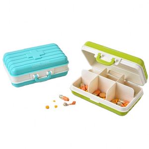Organisateur de voyage portable à 6 compartiments en plastique, boîte à pilules colorée, boîte de rangement - Product Image 3