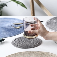 11,7 Zoll/30cmAntiskid Wärme isolation matten Nnitting Circle Tisch Tischset Dinner Kitchen Pad rund kleine Tischs ets Teller matten Set