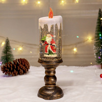Meilleure vente transfrontalière : Bougie musicale flocon de neige rotative, boîte à scènes, ornement boule de neige, cadeau de Noël