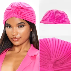 Turban Headcovers Women Knotted Head Wrap Fashion Metallic Designed Bonnets