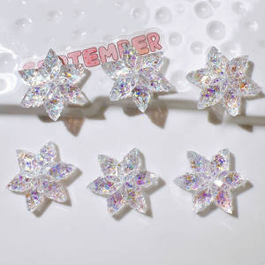 Accesorios de resina hechos a mano pegamento crema lentejuelas y parches pequeños copos de nieve hebillas de zapatos para adornos DIY decoración de zapatos funda de teléfono - Product Image 6