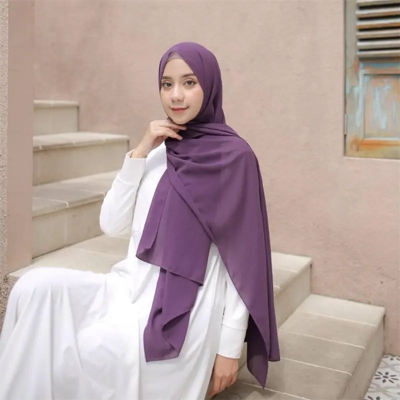 Meilleure vente nouvelle offre spéciale vente en gros musulman de haute qualité en mousseline de soie Hijab écharpe mode en mousseline de soie Hijabs écharpe en mousseline de soie