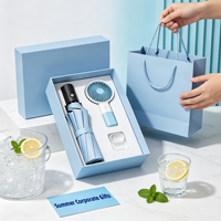 Coffrets cadeaux d'affaires personnalisés avec logo, comprenant un parapluie automatique et un ventilateur silencieux portatif – Cadeaux promotionnels d'été pour entreprises