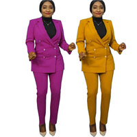 Costumes de bureau pour femmes de haute qualité, vente directe d'usine, vestes et pantalons au-dessus du genou, ensembles à 2 pièces avec boutons