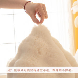 Cojín de Sofá de Felpa de Conejo, Color Blanco Crema, Rectangular, Grueso, Antideslizante, Imitación de Piel, Decoración para el Hogar, Tipo Almohadilla - Product Image 3