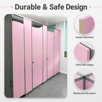 Mamparas de Baño Modulares de HPL para Uso Público, Paneles para Duchas, Sistema de Cubículos para Baños y Spas