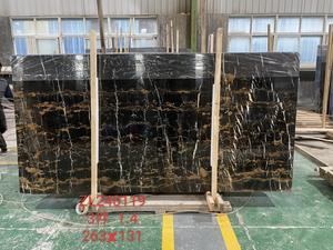 Ogee Bullnose Belved Athens Portoro Noir Fleur Dorée Dalle de Marbre Table Basse pour Salle de Bain Top Vanity Desk - Product Image 2