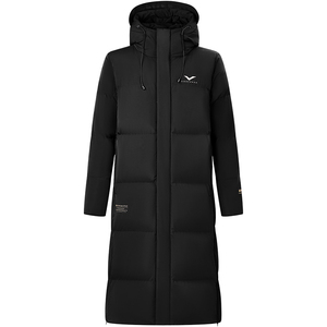Cappotto invernale da uomo reversibile formale lungo stile oca <span class=keywords><strong>con</strong></span> cerniera al ginocchio <span class=keywords><strong>cappuccio</strong></span> per lavoro Casual impermeabile caldo - Product Image 3