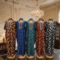Nouvelle Robe Kanga Africaine Imprimée Décontractée et Ample pour Femme, Grande Taille, Style Ethnique, Motif Diamant, Idéale pour les Fêtes, Collection Été, Robuste et Disponible en Stock